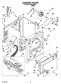 CABINET PARTS Diagram and Parts List for EGD4400TQ0  Estate Dryer