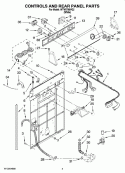 CONTROLS AND REAR PANEL PARTS Diagram and Parts List for WTW5790VQ2  Whirlpool Washer