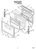 DOOR PARTS, OPTIONAL PARTS Diagram and Parts List for FGS326RD2  Roper Range