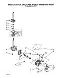 BRAKE, CLUTCH, GEARCASE, MOTOR AND PUMP Diagram and Parts List for 3LA5581XYN0  Whirlpool Washer