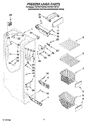 FREEZER LINER PARTS Diagram and Parts List for KSRC25FVMT00  KitchenAid Refrigerator