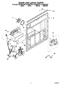 DOOR AND LATCH PARTS Diagram and Parts List for GU2400XTPT7  Whirlpool Dishwasher