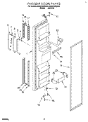 FREEZER DOOR Diagram and Parts List for RS25AWXEW00  Roper Refrigerator