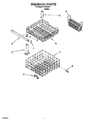 DISHRACK PARTS Diagram and Parts List for IPC25050  Inglis Dishwasher
