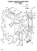 CABINET LINER AND DOOR PARTS Diagram and Parts List for JEACS50SL8  Whirlpool Ice Maker