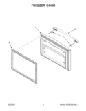 FREEZER DOOR Diagram and Parts List for GX2FHDXVQ06  Whirlpool Refrigerator