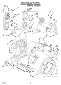 BULKHEAD Diagram and Parts List for LGQ9508LW0  Whirlpool Dryer