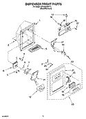 DISPENSER FRONT PARTS Diagram and Parts List for KSRJ22IMST10  KitchenAid Refrigerator