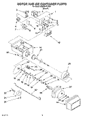 MOTOR AND ICE CONTAINER Diagram and Parts List for 4KSRS27CHT01  KitchenAid Refrigerator