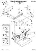 TOP AND CONSOLE, LITERATURE Diagram and Parts List for 7MLGR3624JT2  Whirlpool Dryer