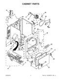 CABINET PARTS Diagram and Parts List for WGD4800XQ3  Whirlpool Dryer
