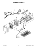 ICEMAKER PARTS Diagram and Parts List for 5VGI6FARAF01  Whirlpool Refrigerator