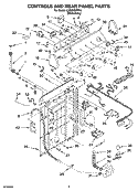 CONTROLS AND REAR PANEL PARTS Diagram and Parts List for LSB6500PW4  Whirlpool Washer