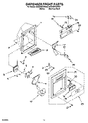 DISPENSER FRONT PARTS Diagram and Parts List for 6GD25DCXHW04  Whirlpool Refrigerator