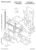 OVEN, LITERATURE Diagram and Parts List for KEMS308GSS0  KitchenAid Microwave Oven Combo