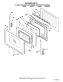 Part Location Diagram of WPW10409947 Whirlpool Outer Door Glass - Bisque