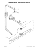 UPPER WASH AND RINSE PARTS Diagram and Parts List for KUDE20IXWH9  KitchenAid Dishwasher