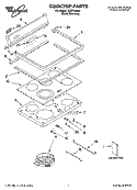 COOKTOP PARTS Diagram and Parts List for GJSP84902  Whirlpool Range