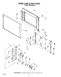 DOOR AND LATCH Diagram and Parts List for KEMI300SBL0  KitchenAid Microwave Oven Combo