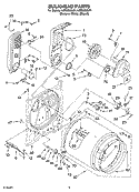 BULKHEAD PARTS Diagram and Parts List for LGR5636LT1  Whirlpool Dryer