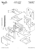 OVEN Diagram and Parts List for RBS270PDB1  Whirlpool Wall Oven