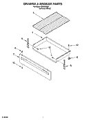 DRAWER & BROILER PARTS, OPTIONAL PARTS (NOT INCLUDED) Diagram and Parts List for IES356RD2  Inglis Range