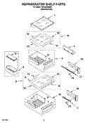 REFRIGERATOR SHELF PARTS Diagram and Parts List for KSSC42QMS02  KitchenAid Refrigerator