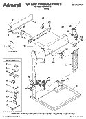TOP AND CONSOLE PARTS Diagram and Parts List for AGD4370TQ0  Admiral Dryer