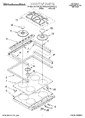 COOKTOP Diagram and Parts List for KGST300FWH2  KitchenAid Range