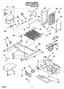 UNIT PARTS Diagram and Parts List for 3XES0GTKNL00  Whirlpool Refrigerator
