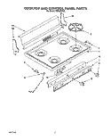 COOKTOP AND CONTROL PANEL, LIT/OPTI Diagram and Parts List for FGP325YL0  Roper Range