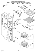 FREEZER LINER PARTS Diagram and Parts List for GC5SHEXNB03  Whirlpool Refrigerator