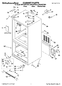 CABINET PARTS Diagram and Parts List for KBFS25ETSS01  KitchenAid Refrigerator