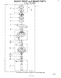 BASKET DRIVE AND BRAKE Diagram and Parts List for LHA5600W2  Whirlpool Washer