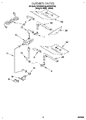 BURNER Diagram and Parts List for SB160PEDQ0  Whirlpool Wall Oven