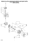 BRAKE, CLUTCH, GEARCASE, MOTOR AND PUMP PARTS Diagram and Parts List for LSQ9600LW1  Whirlpool Washer