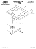 COOKTOP PARTS Diagram and Parts List for FES355RQ0  Roper Range