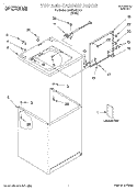 TOP AND CABINET, LITERATURE Diagram and Parts List for CAWB427JQ1  Crosley Washer