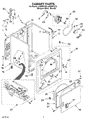 CABINET Diagram and Parts List for LGQ8857JQ3  Whirlpool Dryer