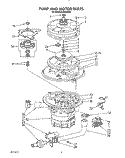PUMP AND MOTOR Diagram and Parts List for KUDI22XX0  KitchenAid Dishwasher