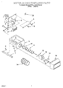 MOTOR AND ICE CONTAINER Diagram and Parts List for ED25GWXEW00  Whirlpool Refrigerator