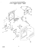 DISPENSER FRONT Diagram and Parts List for ED25TEXHN02  Whirlpool Refrigerator