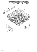 UPPER RACK AND TRACK PARTS Diagram and Parts List for KUDI01FLSS6  KitchenAid Dishwasher