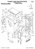 CABINET LINER AND DOOR PARTS Diagram and Parts List for KUIC15PLTS2  KitchenAid Ice Maker