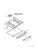 COOKTOP Diagram and Parts List for FGP345VW2  Roper Range