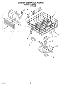 LOWER DISHRACK PARTS Diagram and Parts List for SUD7000MS0  Whirlpool Dishwasher