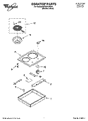 COOKTOP PARTS, OPTIONAL PARTS Diagram and Parts List for RCS2012RS00  Whirlpool Cooktop