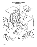 TUB ASSEMBLY, LIT/OPTIONAL Diagram and Parts List for TUD3000Y1  Whirlpool Dishwasher