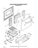 OVEN DOOR AND BROILER Diagram and Parts List for FGP210VL0  Whirlpool Range