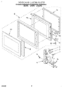 DOOR AND LATCH Diagram and Parts List for KEMS306BBL0  KitchenAid Wall Oven